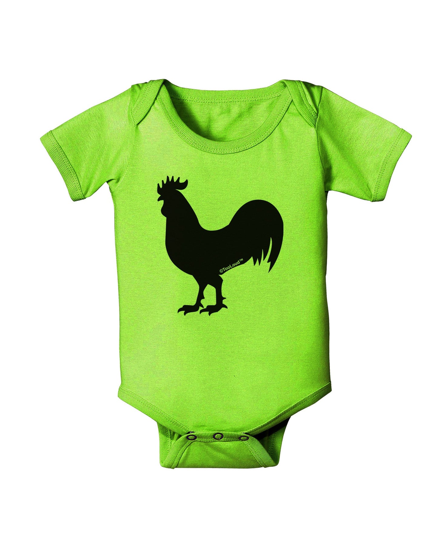 Rooster Silhouette Design Baby Romper Bodysuit-Baby Romper-TooLoud-Lime-Green-06-Months-Davson Sales