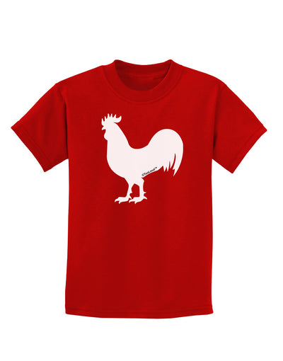 Rooster Silhouette Design Childrens Dark T-Shirt-Childrens T-Shirt-TooLoud-Red-X-Small-Davson Sales