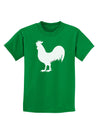 Rooster Silhouette Design Childrens Dark T-Shirt-Childrens T-Shirt-TooLoud-Kelly-Green-X-Small-Davson Sales