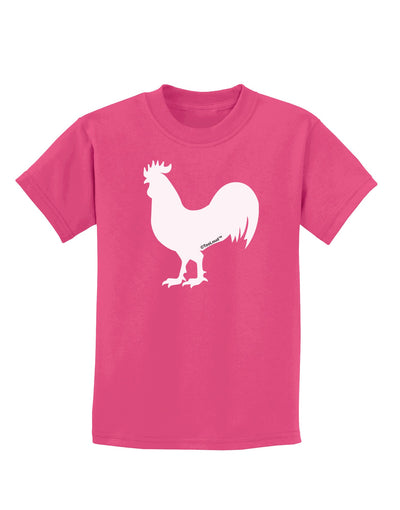 Rooster Silhouette Design Childrens Dark T-Shirt-Childrens T-Shirt-TooLoud-Sangria-X-Small-Davson Sales