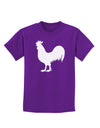 Rooster Silhouette Design Childrens Dark T-Shirt-Childrens T-Shirt-TooLoud-Purple-X-Small-Davson Sales