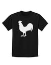 Rooster Silhouette Design Childrens Dark T-Shirt-Childrens T-Shirt-TooLoud-Black-X-Small-Davson Sales