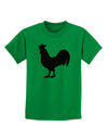 Rooster Silhouette Design Childrens T-Shirt-Childrens T-Shirt-TooLoud-Kelly-Green-X-Small-Davson Sales