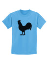 Rooster Silhouette Design Childrens T-Shirt-Childrens T-Shirt-TooLoud-Aquatic-Blue-X-Small-Davson Sales