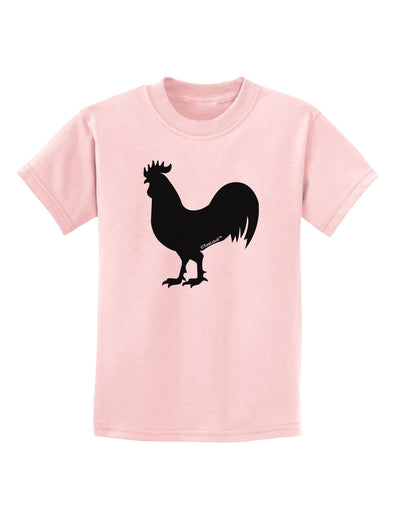 Rooster Silhouette Design Childrens T-Shirt-Childrens T-Shirt-TooLoud-PalePink-X-Small-Davson Sales