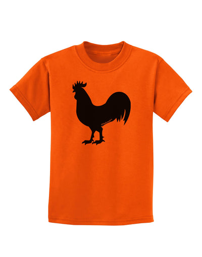 Rooster Silhouette Design Childrens T-Shirt-Childrens T-Shirt-TooLoud-Orange-X-Small-Davson Sales