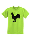 Rooster Silhouette Design Childrens T-Shirt-Childrens T-Shirt-TooLoud-Lime-Green-X-Small-Davson Sales