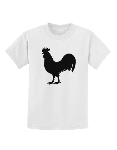 Rooster Silhouette Design Childrens T-Shirt-Childrens T-Shirt-TooLoud-White-X-Small-Davson Sales