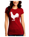 Rooster Silhouette Design Juniors Crew Dark T-Shirt-T-Shirts Juniors Tops-TooLoud-Red-Juniors Fitted Small-Davson Sales