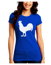 Rooster Silhouette Design Juniors Crew Dark T-Shirt-T-Shirts Juniors Tops-TooLoud-Royal-Blue-Juniors Fitted Small-Davson Sales