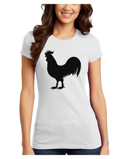 Rooster Silhouette Design Juniors T-Shirt-Womens Juniors T-Shirt-TooLoud-White-Juniors Fitted X-Small-Davson Sales