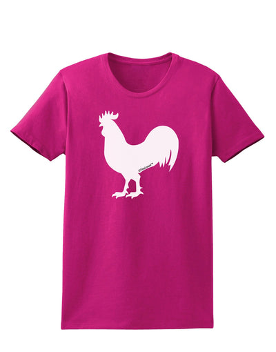 Rooster Silhouette Design Womens Dark T-Shirt-Womens T-Shirt-TooLoud-Hot-Pink-Small-Davson Sales