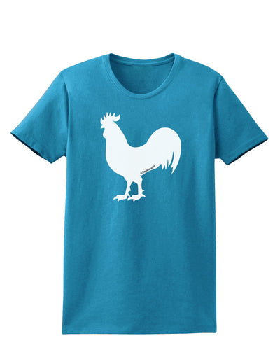 Rooster Silhouette Design Womens Dark T-Shirt-Womens T-Shirt-TooLoud-Turquoise-X-Small-Davson Sales