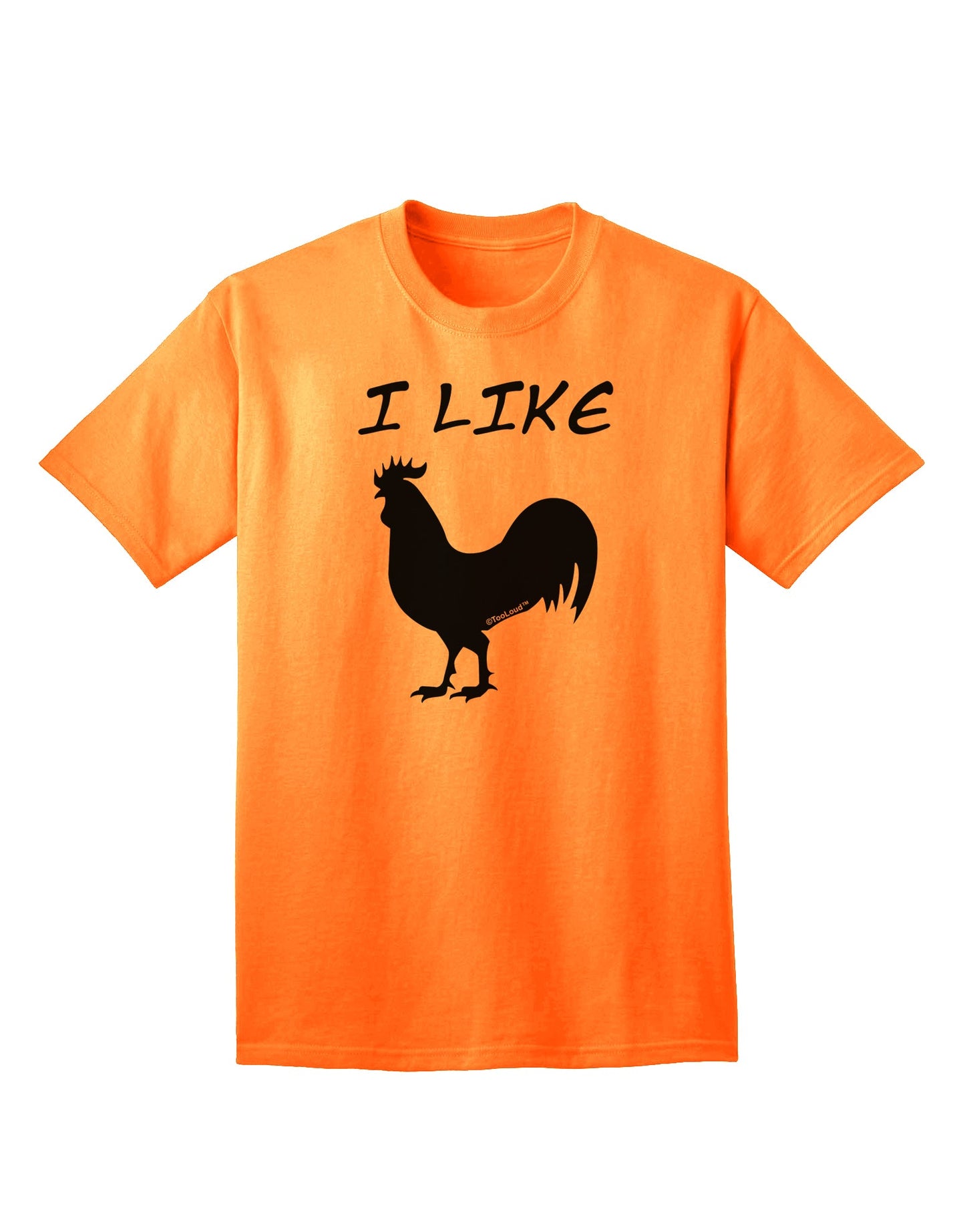 Rooster Silhouette - Humorous Adult T-Shirt by TooLoud-Mens T-shirts-TooLoud-Neon-Orange-Small-Davson Sales
