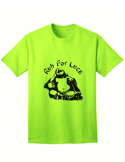 Rub For Luck Buddha Belly Unisex Adult Mens and Womens T-Shirt-Womens T-Shirt-TooLoud-Neon Green-Small-Davson Sales