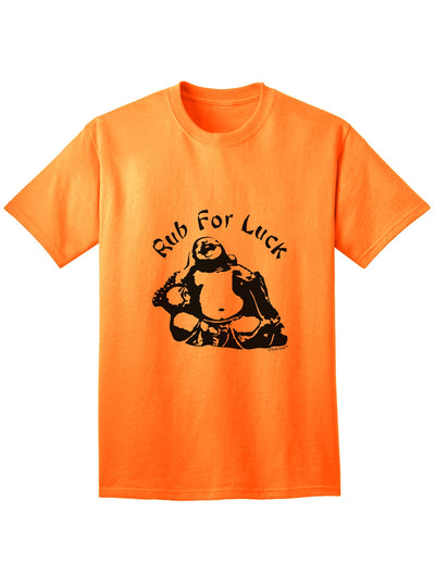 Rub For Luck Buddha Belly Unisex Adult Mens and Womens T-Shirt-Womens T-Shirt-TooLoud-Neon Orange-Small-Davson Sales