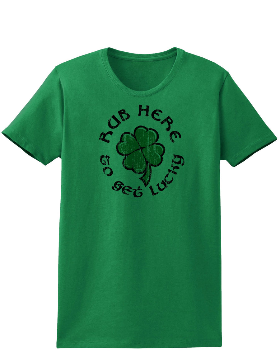 Rub Here to Get Lucky Adult Womens St. Patrick's Day T-Shirt-TooLoud-Ash Gray-Small-Davson Sales