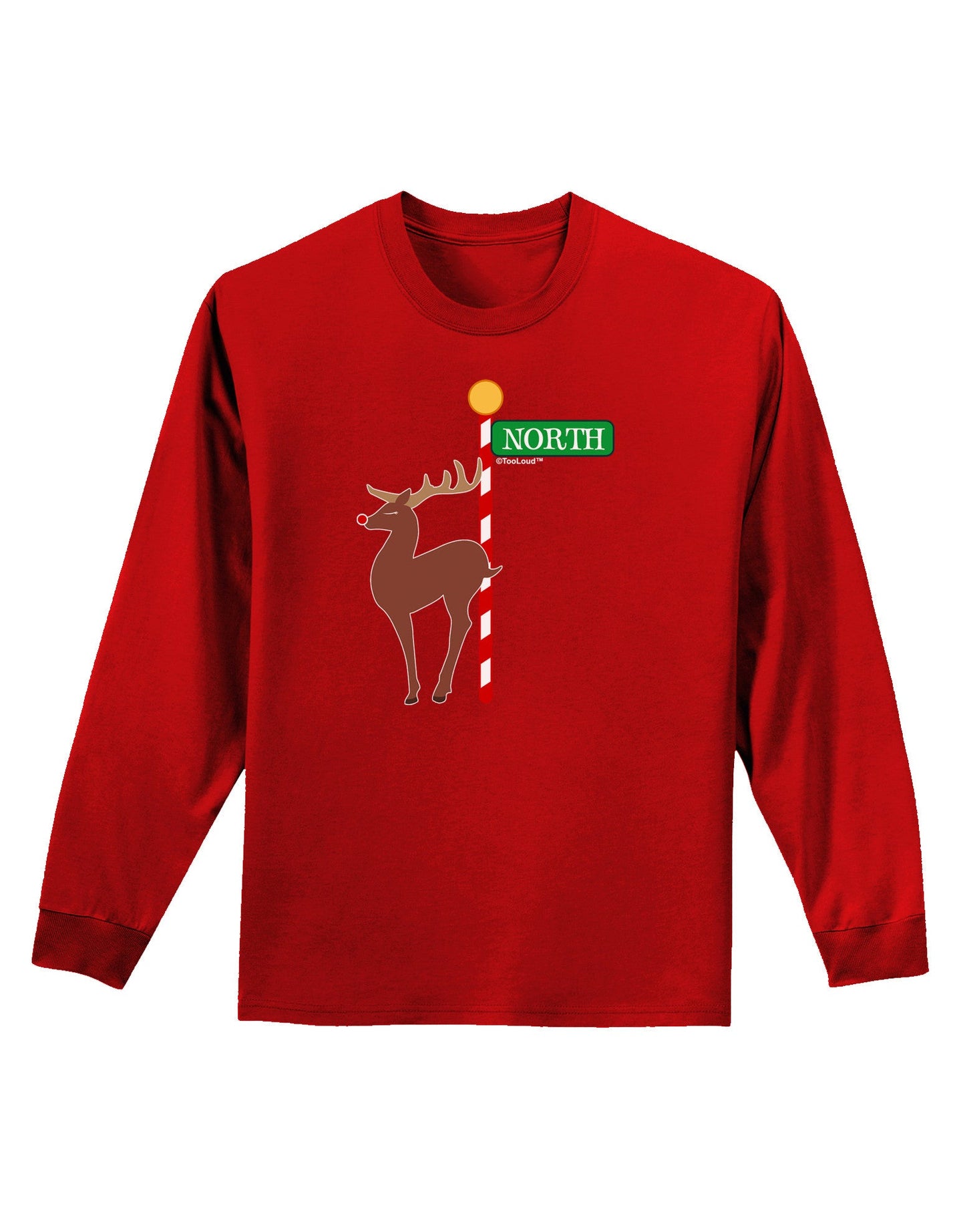 Rudolf Ratchet Reindeer Color Adult Long Sleeve Dark T-Shirt-TooLoud-Red-Small-Davson Sales
