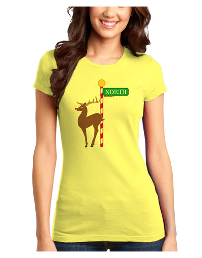 Rudolf Ratchet Reindeer Color Juniors T-Shirt-Womens Juniors T-Shirt-TooLoud-Yellow-Juniors Fitted X-Small-Davson Sales