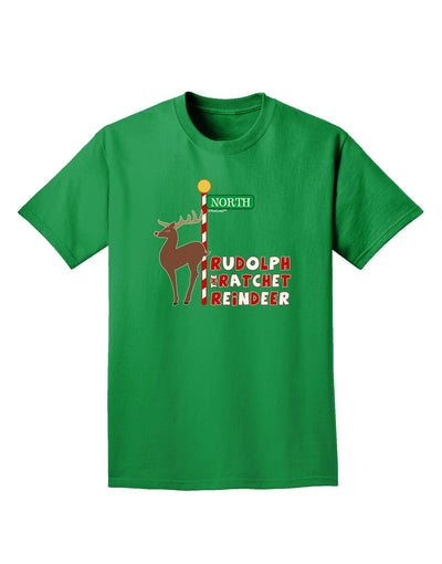 Rudolf Ratchet Reindeer Color Text Adult Dark T-Shirt-Mens T-Shirt-TooLoud-Kelly-Green-Small-Davson Sales