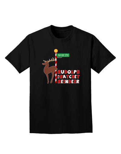 Rudolf Ratchet Reindeer Color Text Adult Dark T-Shirt-Mens T-Shirt-TooLoud-Black-Small-Davson Sales