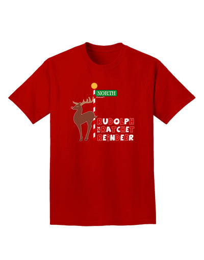 Rudolf Ratchet Reindeer Color Text Adult Dark T-Shirt-Mens T-Shirt-TooLoud-Red-Small-Davson Sales