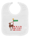 Rudolf Ratchet Reindeer Color Text Baby Bib