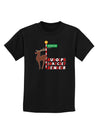 Rudolf Ratchet Reindeer Color Text Childrens Dark T-Shirt-Childrens T-Shirt-TooLoud-Black-X-Small-Davson Sales