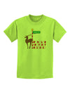 Rudolf Ratchet Reindeer Color Text Childrens T-Shirt-Childrens T-Shirt-TooLoud-Lime-Green-X-Small-Davson Sales