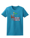 Rudolf Ratchet Reindeer Color Text Womens Dark T-Shirt-TooLoud-Turquoise-X-Small-Davson Sales