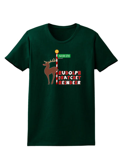 Rudolf Ratchet Reindeer Color Text Womens Dark T-Shirt-TooLoud-Forest-Green-Small-Davson Sales