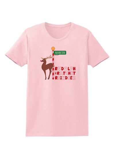 Rudolf Ratchet Reindeer Color Text Womens T-Shirt-Womens T-Shirt-TooLoud-PalePink-X-Small-Davson Sales