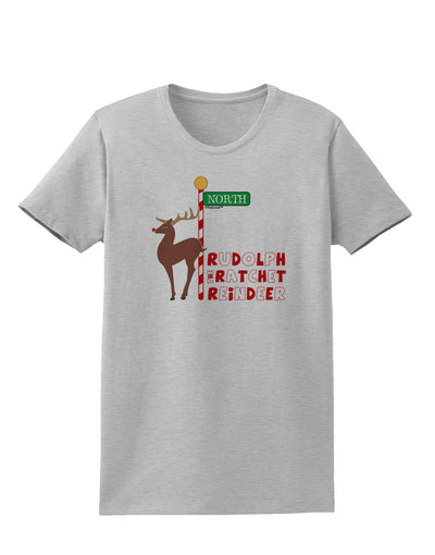 Rudolf Ratchet Reindeer Color Text Womens T-Shirt-Womens T-Shirt-TooLoud-AshGray-X-Small-Davson Sales