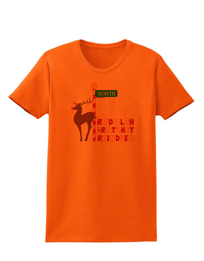 Rudolf Ratchet Reindeer Color Text Womens T-Shirt-Womens T-Shirt-TooLoud-Orange-X-Small-Davson Sales