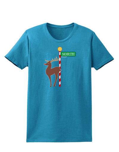 Rudolf Ratchet Reindeer Color Womens Dark T-Shirt-TooLoud-Turquoise-X-Small-Davson Sales