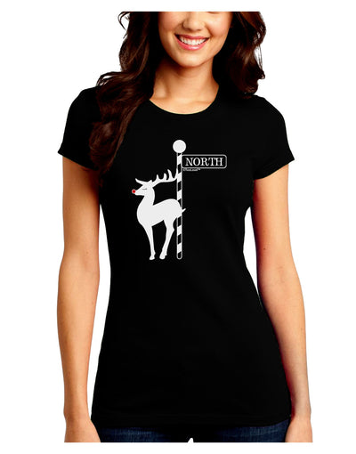 Rudolf the Ratchet Reindeer Juniors Crew Dark T-Shirt-T-Shirts Juniors Tops-TooLoud-Black-Juniors Fitted Small-Davson Sales