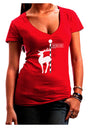 Rudolf the Ratchet Reindeer Juniors V-Neck Dark T-Shirt-Womens V-Neck T-Shirts-TooLoud-Red-Juniors Fitted Small-Davson Sales