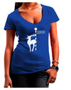 Rudolf the Ratchet Reindeer Juniors V-Neck Dark T-Shirt-Womens V-Neck T-Shirts-TooLoud-Royal-Blue-Juniors Fitted Small-Davson Sales