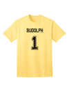 Rudolph 1 Adult T-Shirt - Premium Reindeer Jersey-Mens T-shirts-TooLoud-Yellow-Small-Davson Sales