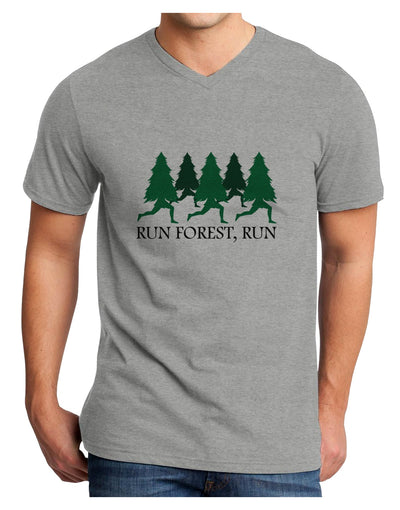 Run Forest Run Funny Adult V-Neck T-shirt by TooLoud-Mens V-Neck T-Shirt-TooLoud-HeatherGray-Small-Davson Sales