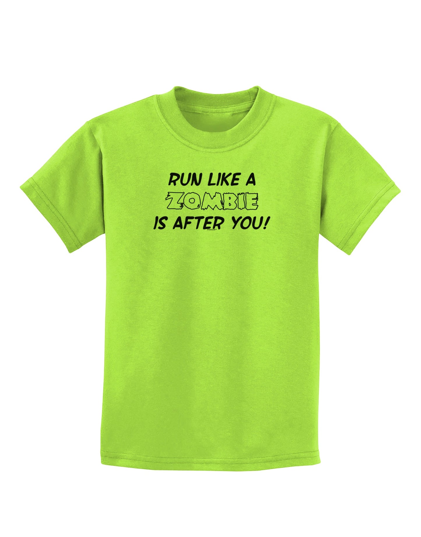 Run Like a Zombie Is After You Childrens T-Shirt-Childrens T-Shirt-TooLoud-Lime-Green-X-Small-Davson Sales