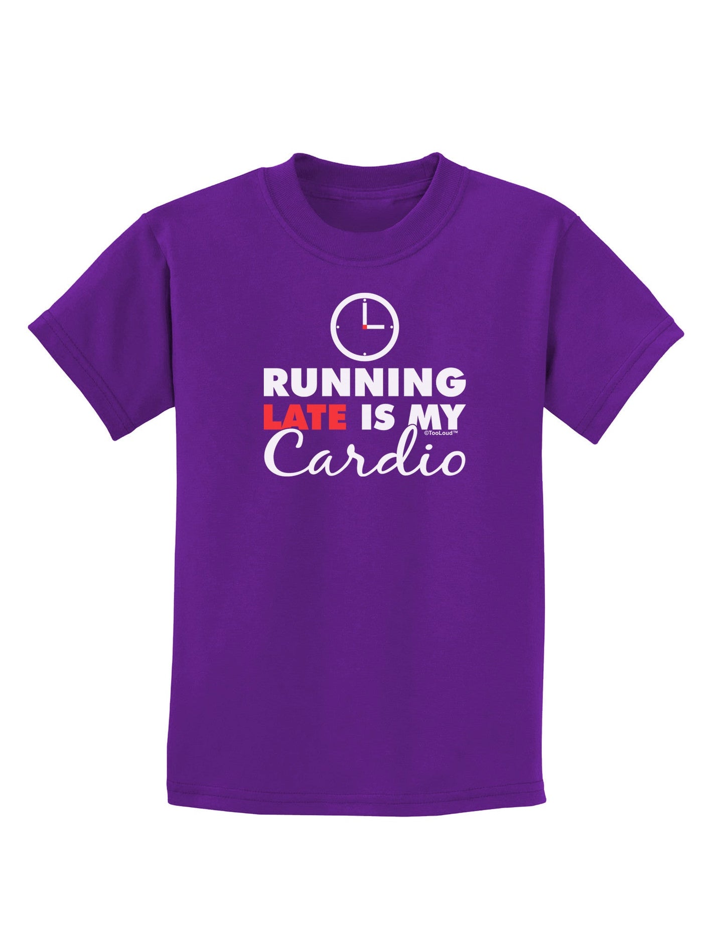 Running Late Is My Cardio Childrens Dark T-Shirt-Childrens T-Shirt-TooLoud-Purple-X-Small-Davson Sales