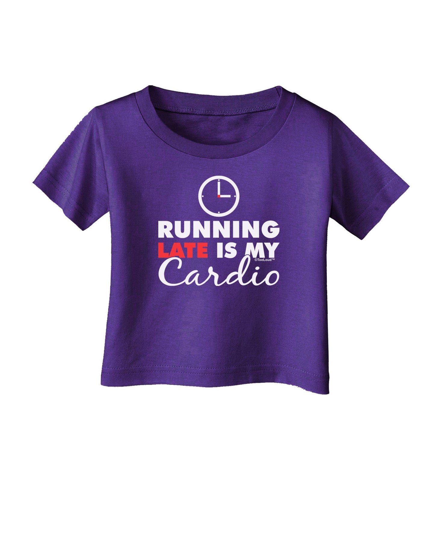 Running Late Is My Cardio Infant T-Shirt Dark-Infant T-Shirt-TooLoud-Purple-06-Months-Davson Sales