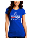 Running Late Is My Cardio Juniors Petite Crew Dark T-Shirt-T-Shirts Juniors Tops-TooLoud-Royal-Blue-Juniors Fitted Small-Davson Sales