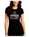 Running Late Is My Cardio Juniors Petite Crew Dark T-Shirt-T-Shirts Juniors Tops-TooLoud-Black-Juniors Fitted Small-Davson Sales