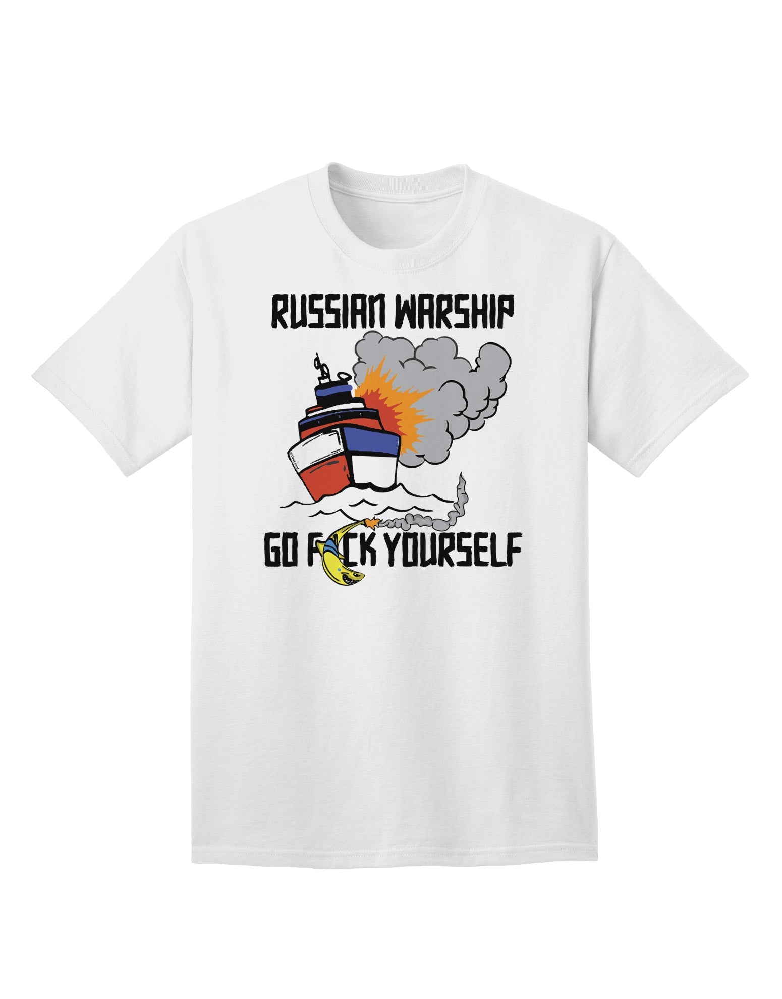 Russian Warship Adult T-Shirt - A Bold and Expressive Choice-Mens T-shirts-TooLoud-White-Small-Davson Sales