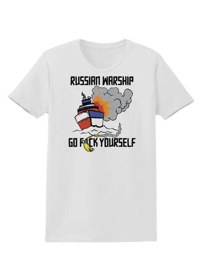 Russian Warship go F Yourself Womens T-Shirt-Womens T-Shirt-TooLoud-White-X-Small-Davson Sales