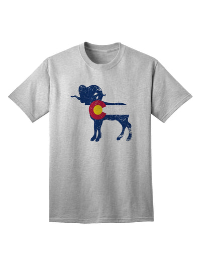 Rustic Rocky Mountain Bighorn Sheep Flag Adult T-Shirt-Mens T-shirts-TooLoud-AshGray-Small-Davson Sales