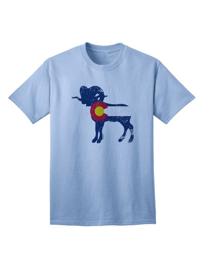 Rustic Rocky Mountain Bighorn Sheep Flag Adult T-Shirt-Mens T-shirts-TooLoud-Light-Blue-Small-Davson Sales