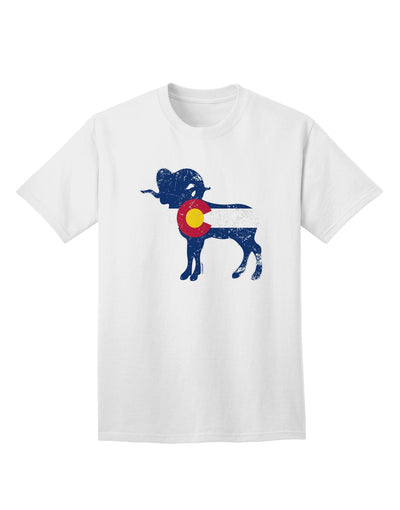 Rustic Rocky Mountain Bighorn Sheep Flag Adult T-Shirt-Mens T-shirts-TooLoud-White-Small-Davson Sales